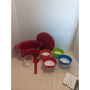 Set Portable Microwave Oven Rice Cooker Steamer With Spoon Cup Measuring Bowls